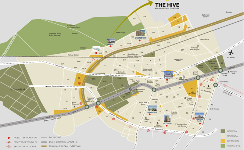 How to reach, Satya The Hive Sector 102 Dwarka Expressway Gurgaon